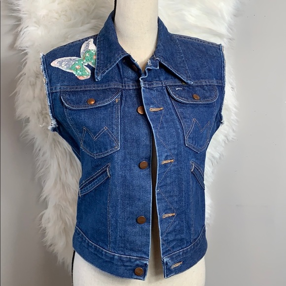 Riley •• Vintage Maverick LOVE vest denim jacket - Picture 5 of 8